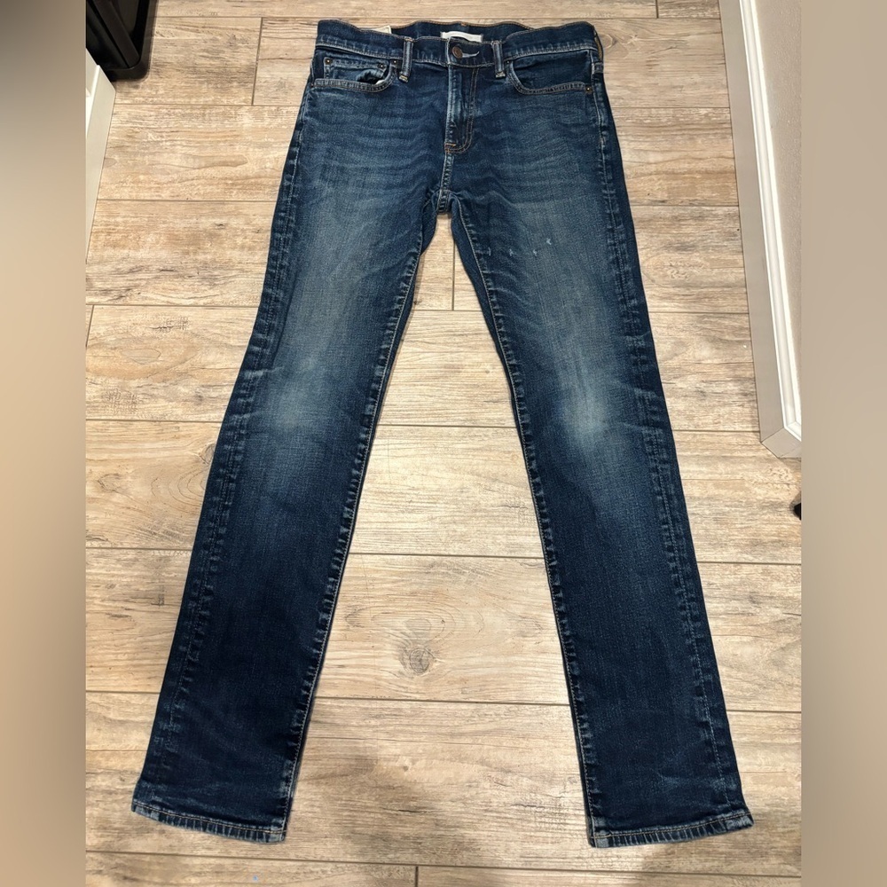 Abercrombie & Fitch Mens Distressed Blue Skinny Jeans Size 31 X 32